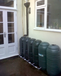 Photo of waterbutts used as reservoir